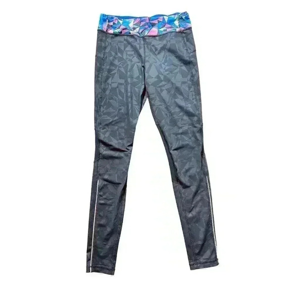 ivivva Lululemon multicolor Geometric Athletic Leggings Girls 12 Activewear - Picture 2 of 8